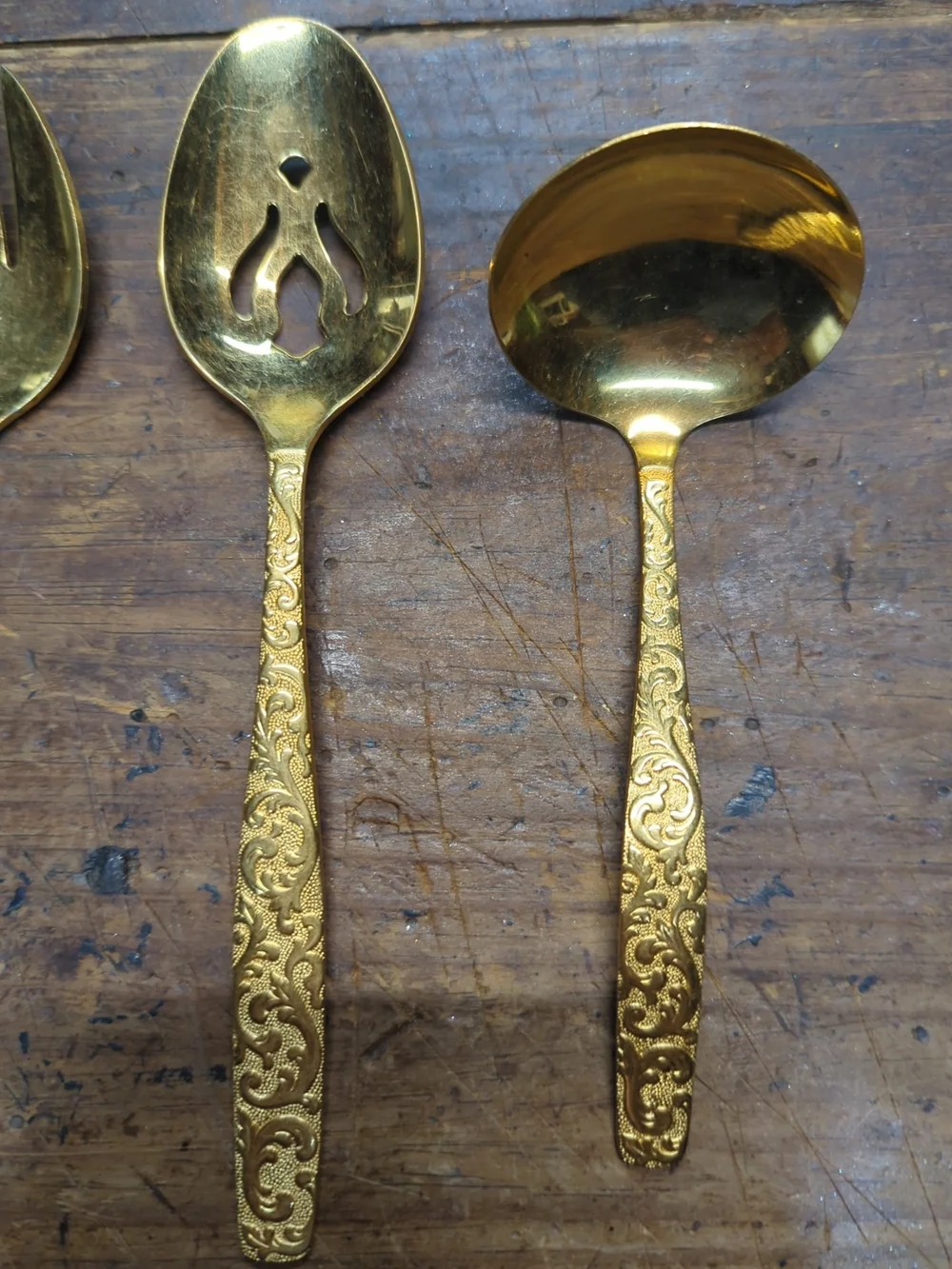 Americana Golden Heritage Gold Decorative Serving Set Flatware Intl Silver